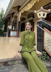 Pháp phục đi chùa mẫu Cổ Tàu Vải Đũi